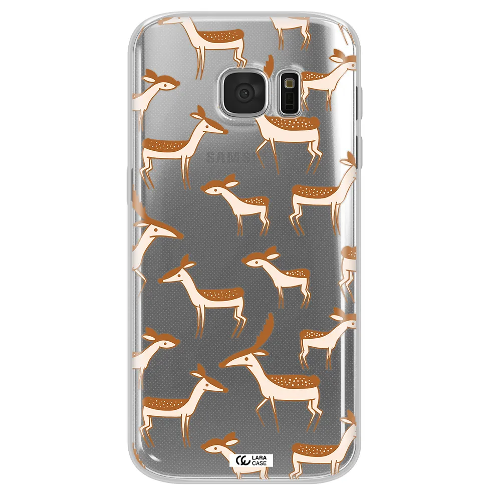 a pattern of deer and fawns Samsung S 7 Clear TPU Case