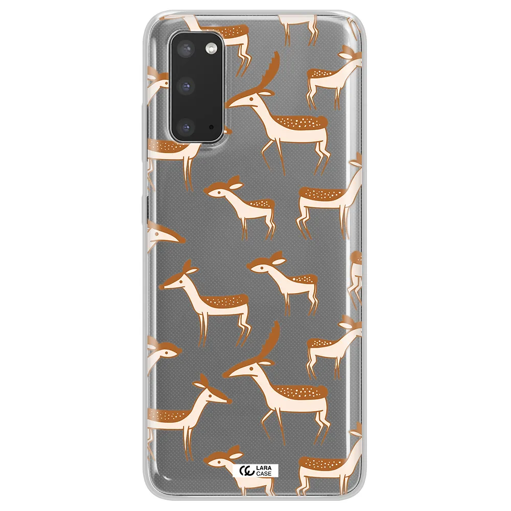 a pattern of deer and fawns Samsung S20 Clear TPU Case