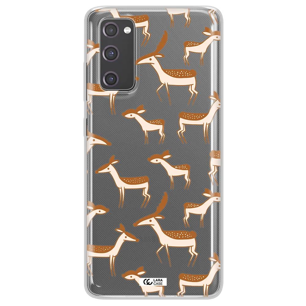 a pattern of deer and fawns Samsung S20 Fe Clear TPU Case