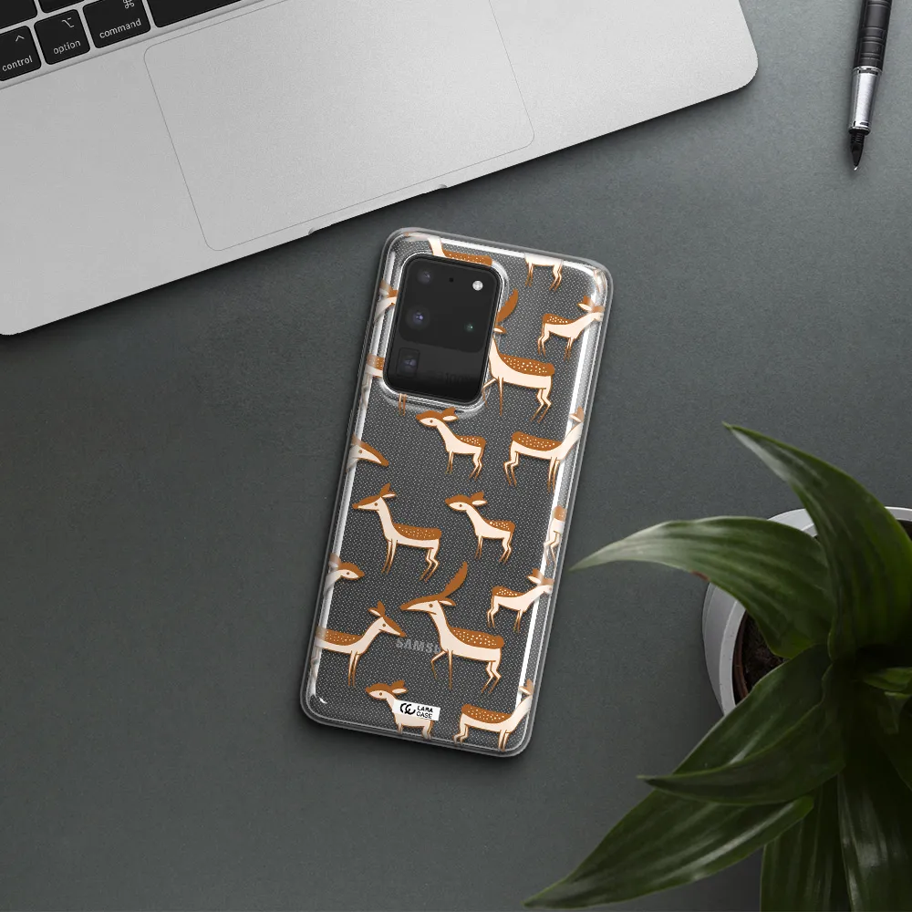 a pattern of deer and fawns Samsung S20 Ultra Clear TPU Case