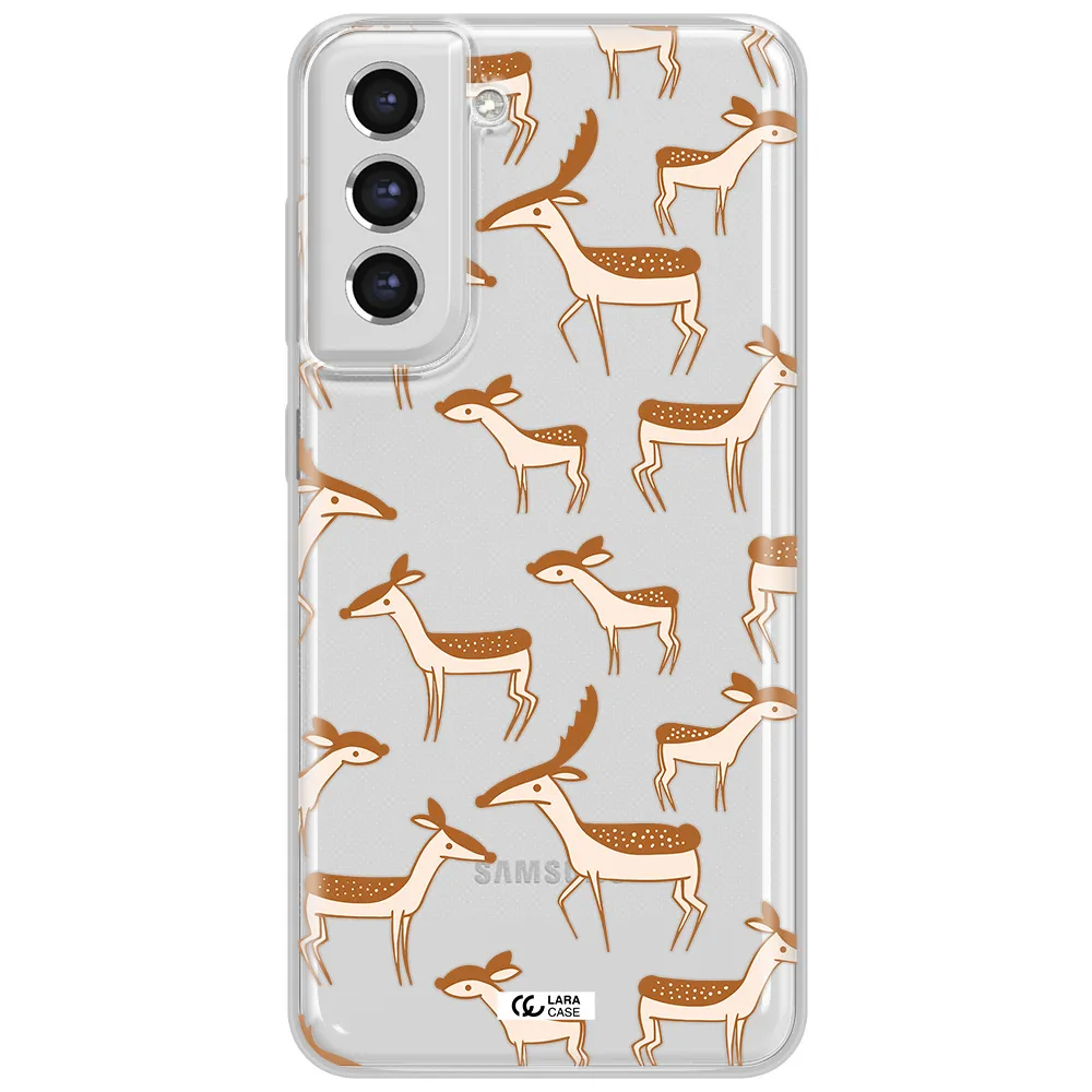A Pattern Of Deer And Fawns Samsung S21 Fe Clear Tpu Case