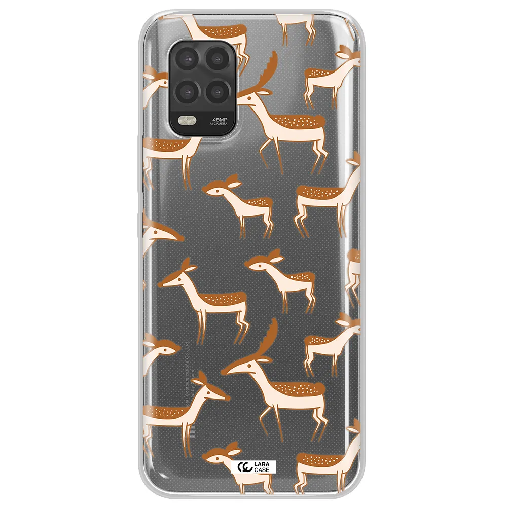 a pattern of deer and fawns Xiaomi Mi 10 Lite Clear TPU Case
