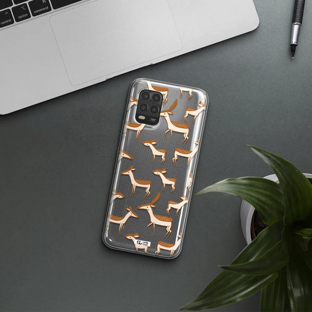 a pattern of deer and fawns Xiaomi Mi 10 Lite Clear TPU Case