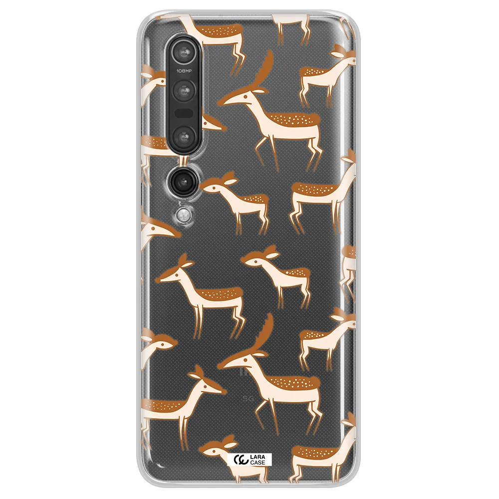 a pattern of deer and fawns Xiaomi Mi 10 Pro Clear TPU Case