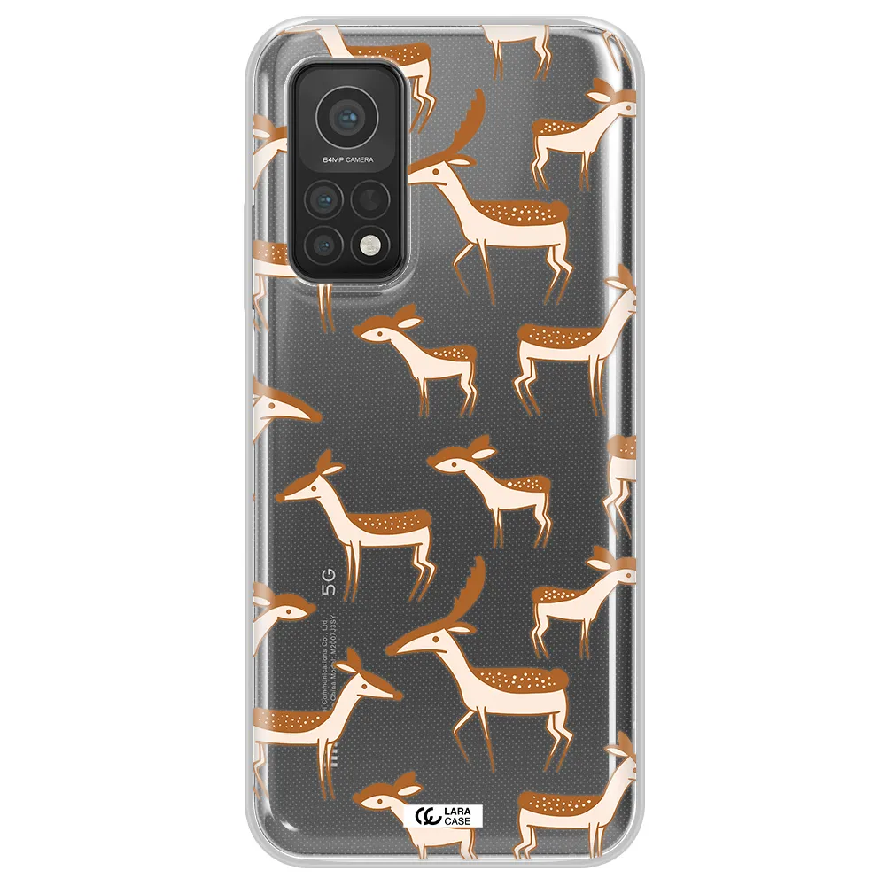 a pattern of deer and fawns Xiaomi Mi 10T Clear TPU Case