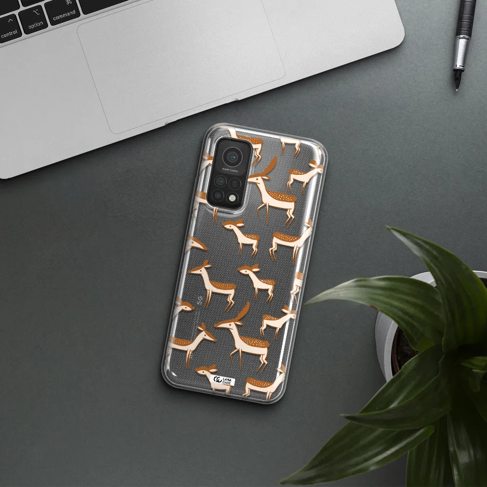 a pattern of deer and fawns Xiaomi Mi 10T Clear TPU Case