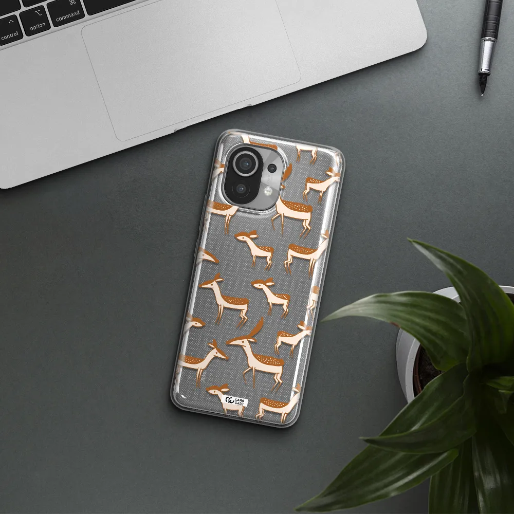 a pattern of deer and fawns Xiaomi Mi 11 Clear TPU Case