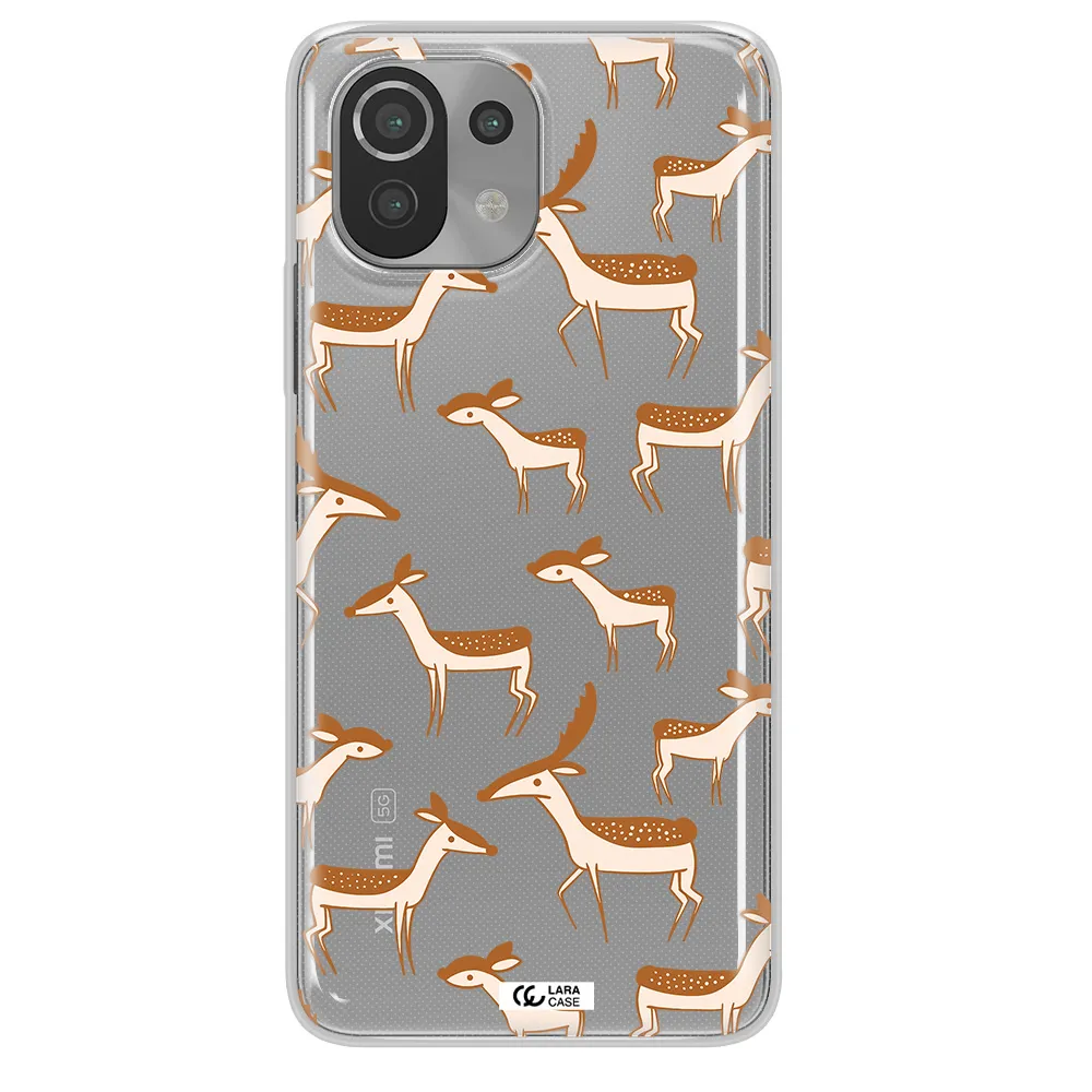 a pattern of deer and fawns Xiaomi Mi 11 Lite Clear TPU Case