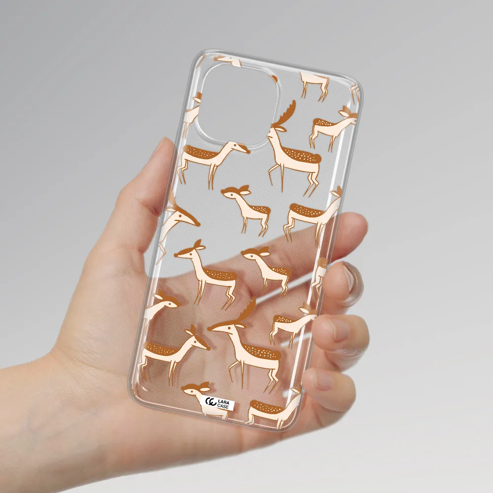 a pattern of deer and fawns Xiaomi Mi 11 Lite Clear TPU Case