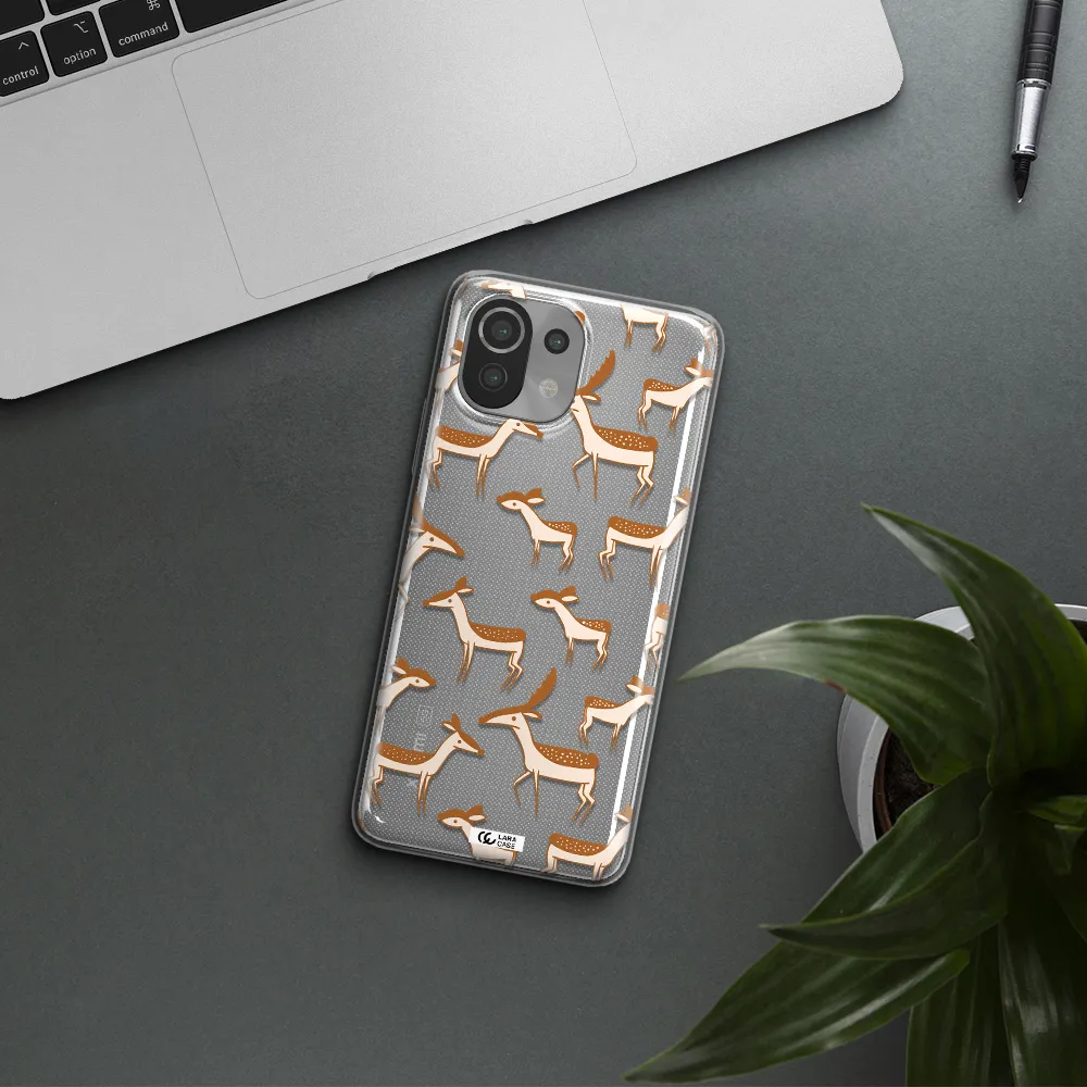 a pattern of deer and fawns Xiaomi Mi 11 Lite Clear TPU Case