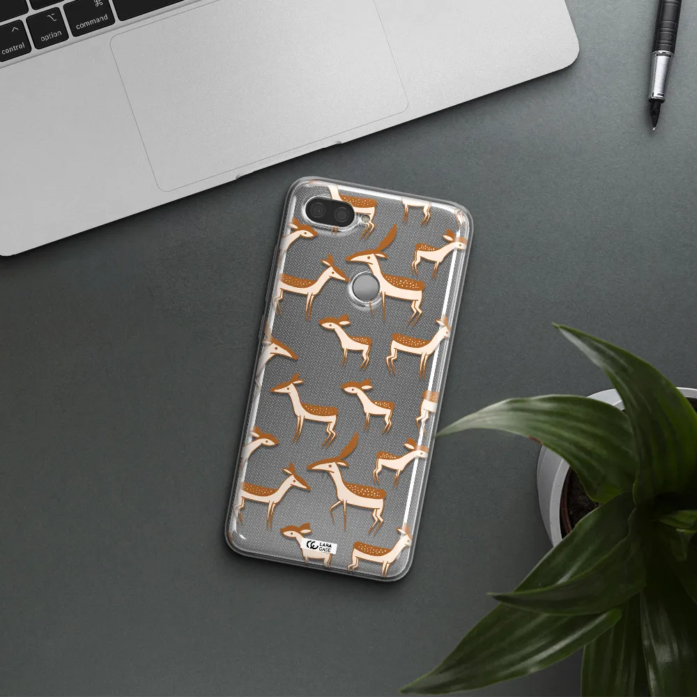 a pattern of deer and fawns Xiaomi Mi 8 Lite Clear TPU Case