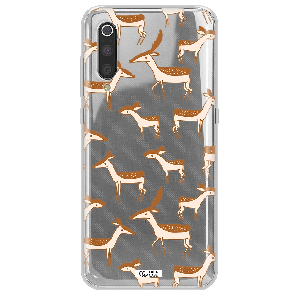 a pattern of deer and fawns Xiaomi Mi 9 Clear TPU Case