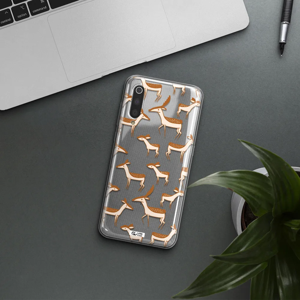 a pattern of deer and fawns Xiaomi Mi 9 Clear TPU Case