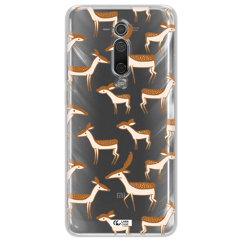 a pattern of deer and fawns Xiaomi Mi 9T Clear TPU Case