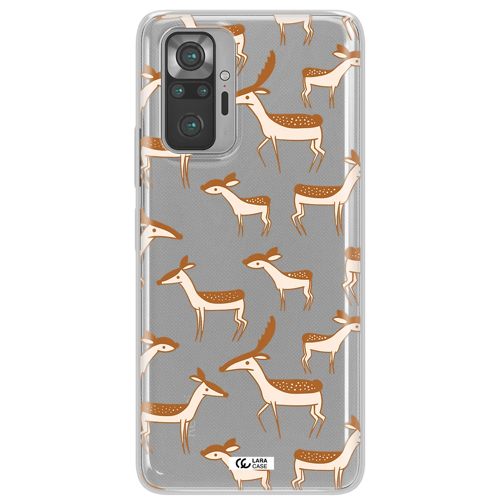 a pattern of deer and fawns Xiaomi Note 10 Pro Clear TPU Case