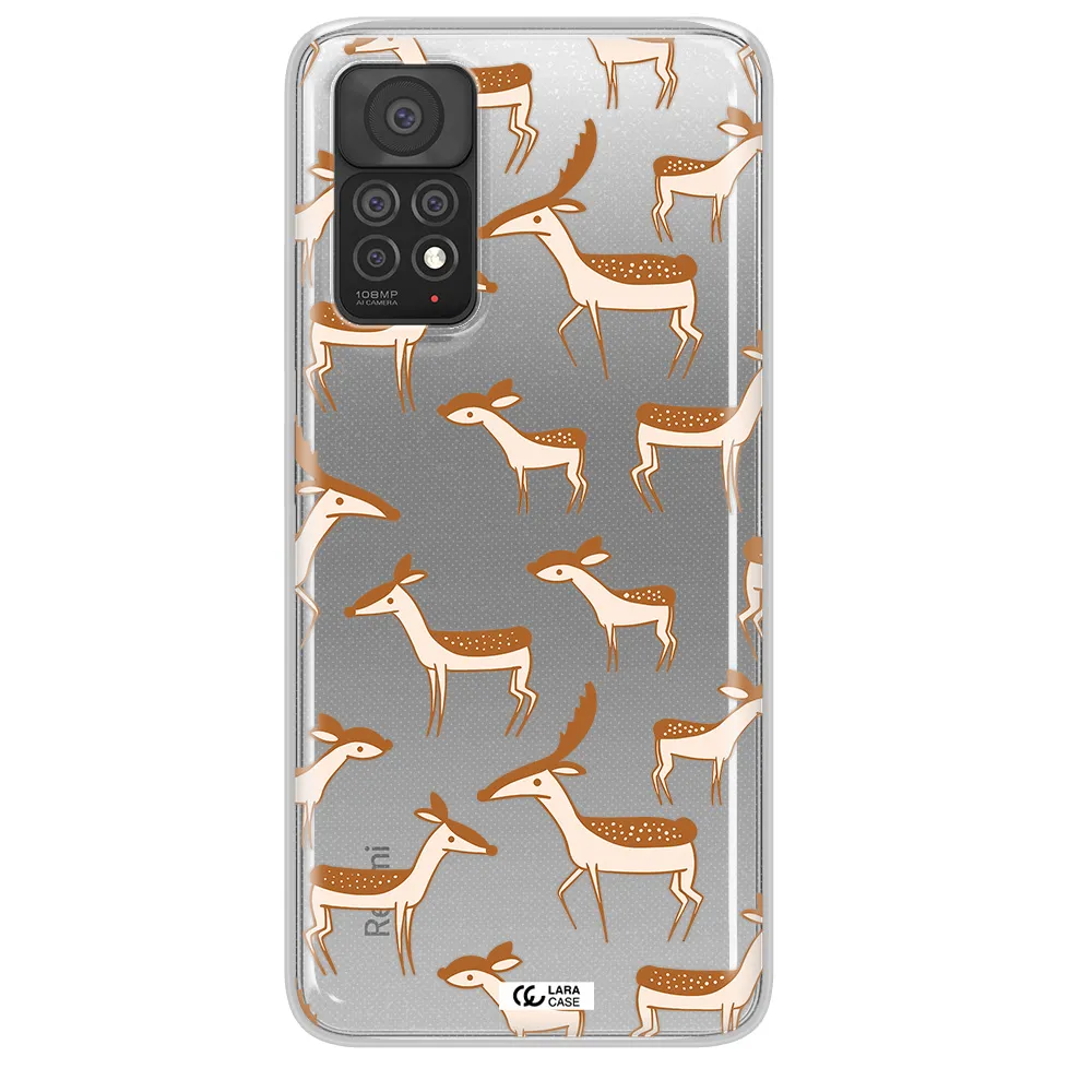 a pattern of deer and fawns Xiaomi Note 11 Pro Clear TPU Case