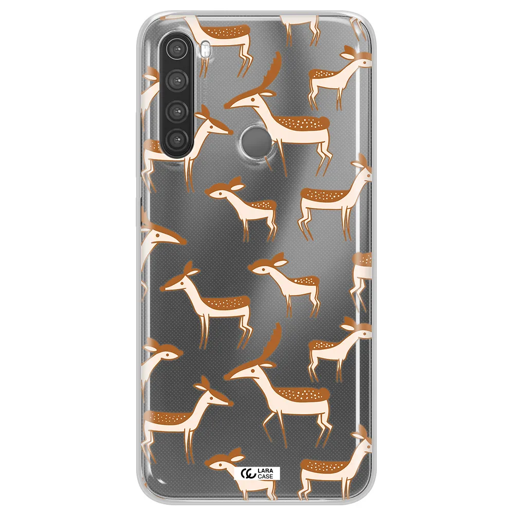 a pattern of deer and fawns Xiaomi Note 8 Clear TPU Case