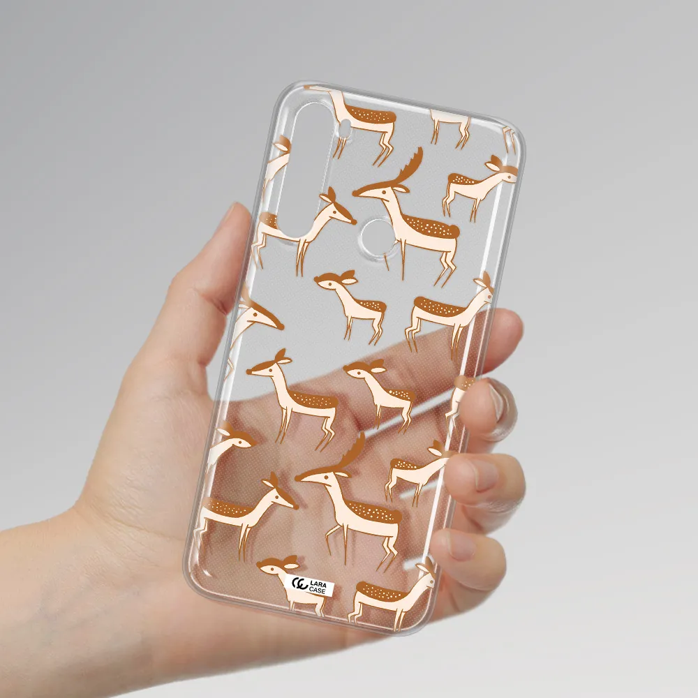 a pattern of deer and fawns Xiaomi Note 8 Clear TPU Case