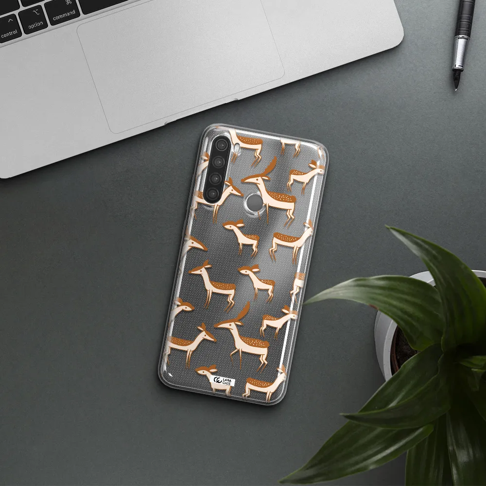 a pattern of deer and fawns Xiaomi Note 8 Clear TPU Case