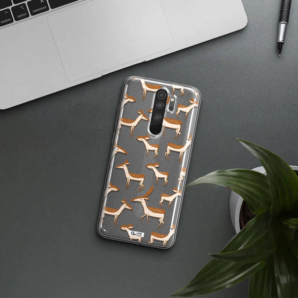 a pattern of deer and fawns Xiaomi Note 8 Pro Clear TPU Case
