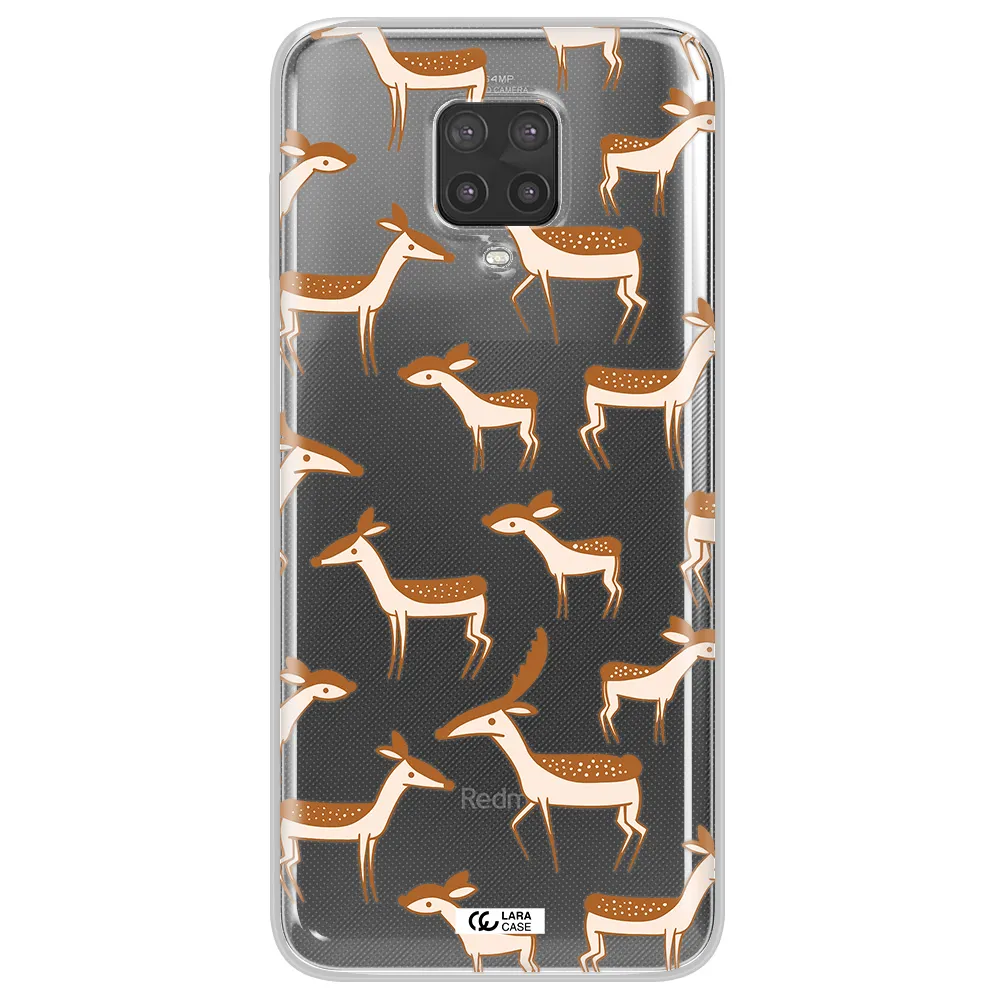 a pattern of deer and fawns Xiaomi Note 9 Pro Clear TPU Case