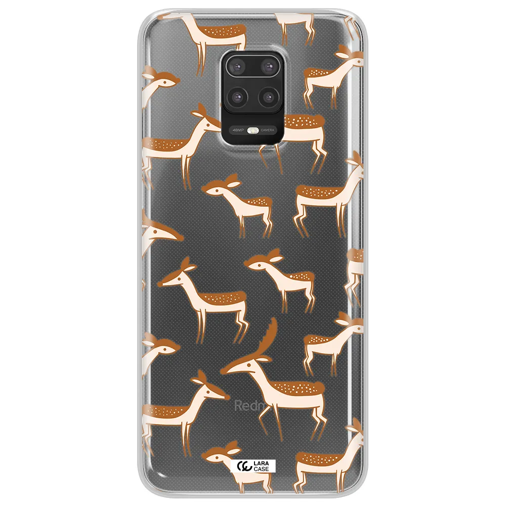 a pattern of deer and fawns Xiaomi Note 9S Clear TPU Case