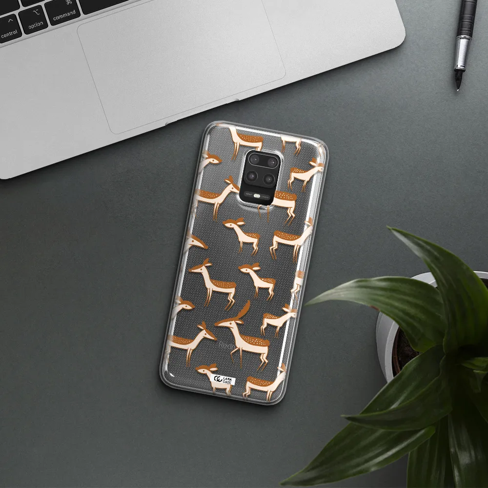 a pattern of deer and fawns Xiaomi Note 9S Clear TPU Case