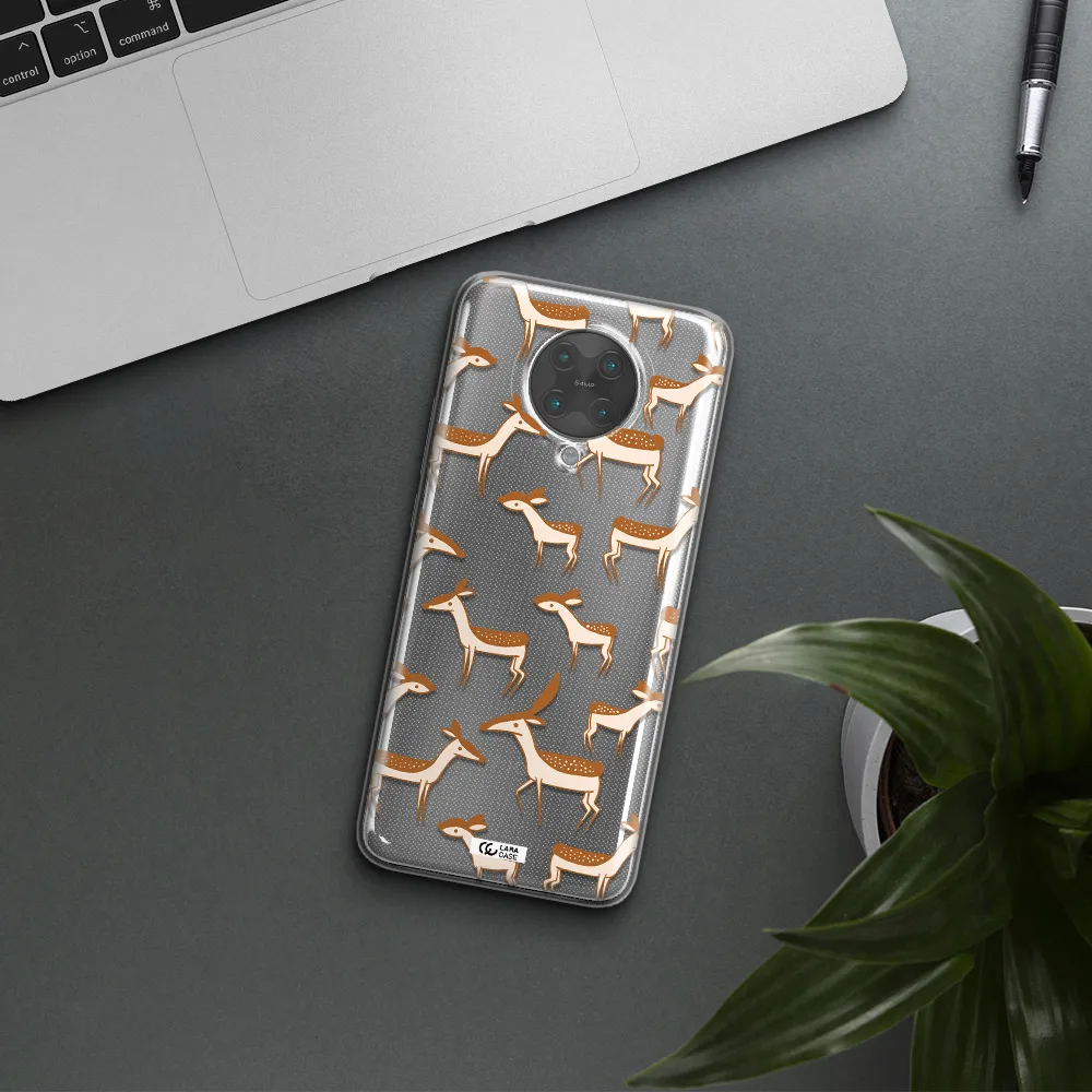 a pattern of deer and fawns Xiaomi Poco F2 Pro Clear TPU Case