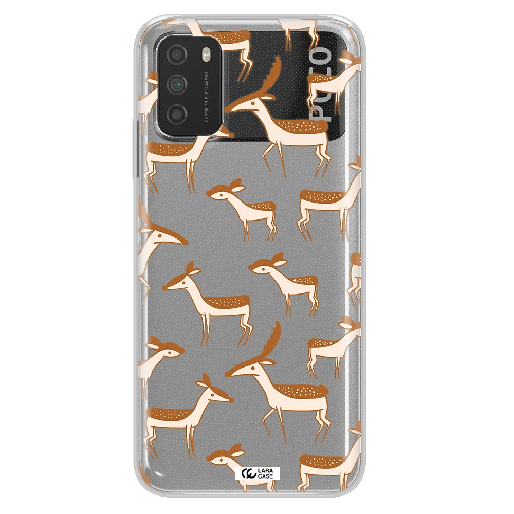 a pattern of deer and fawns Xiaomi Poco M3 Clear TPU Case