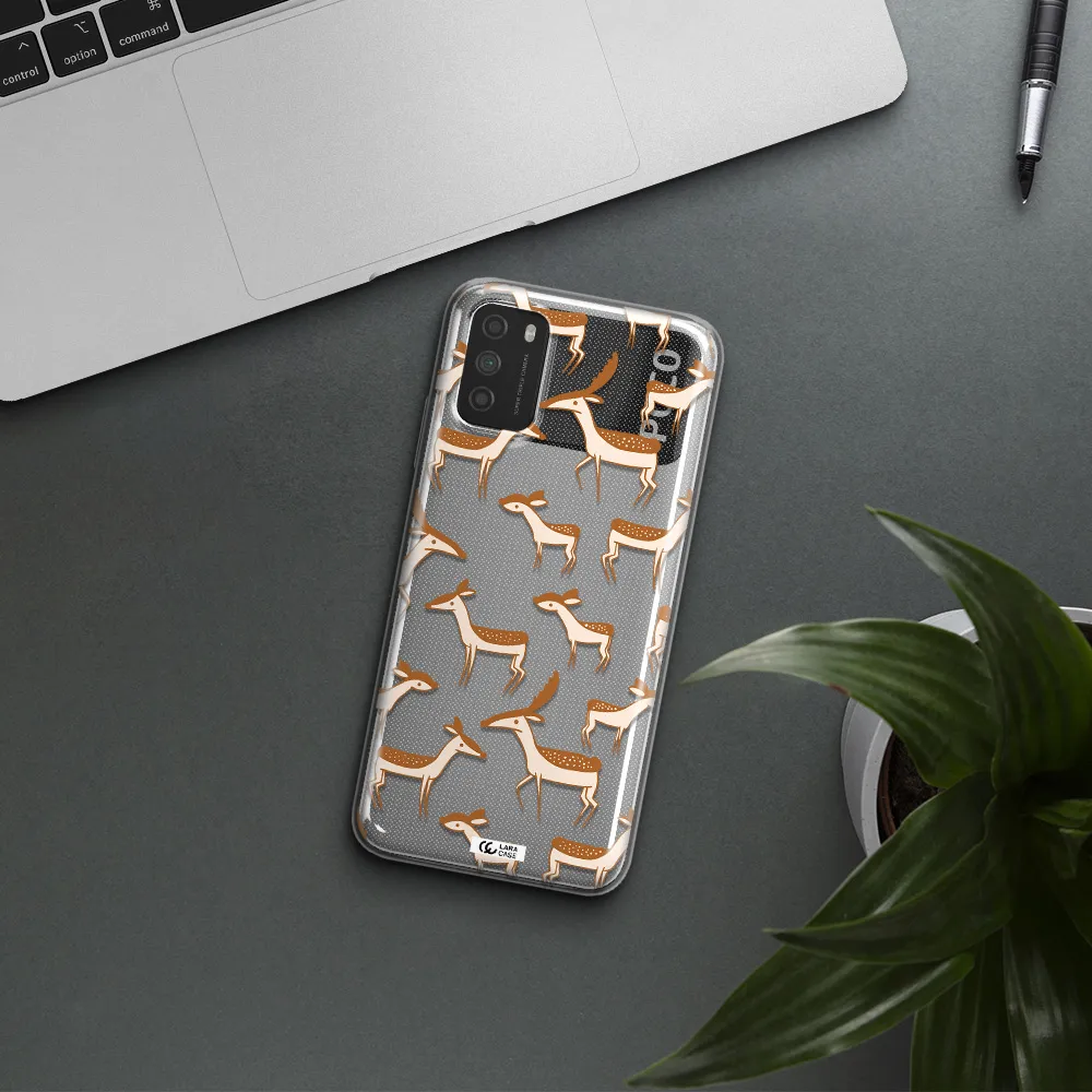 a pattern of deer and fawns Xiaomi Poco M3 Clear TPU Case