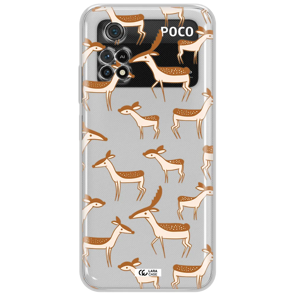 A Pattern Of Deer And Fawns Xiaomi Poco M4 Pro 4G Clear Tpu Case