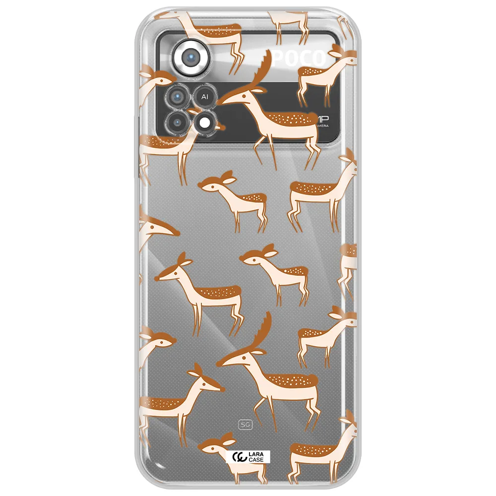 a pattern of deer and fawns Xiaomi Poco X4 Pro Clear TPU Case