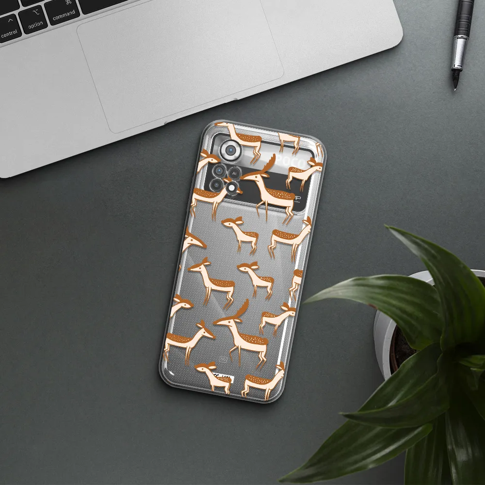 a pattern of deer and fawns Xiaomi Poco X4 Pro Clear TPU Case