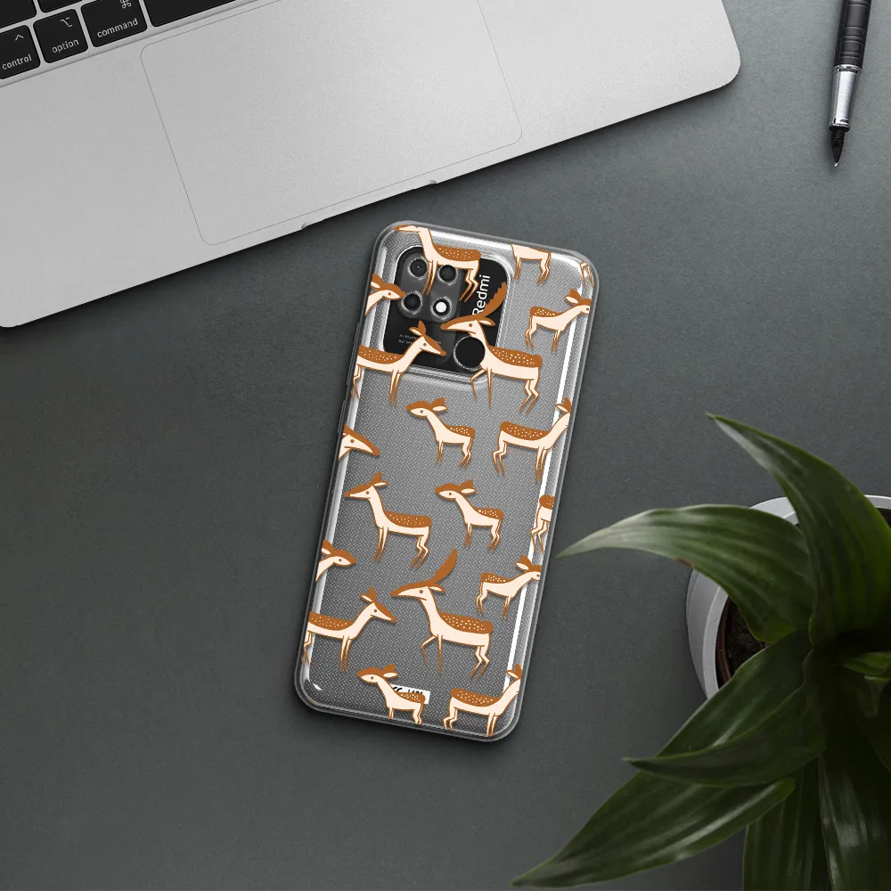 a pattern of deer and fawns Xiaomi Redmi 10C Clear TPU Case