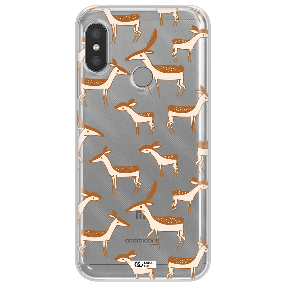 a pattern of deer and fawns Xiaomi Redmi 6 Pro Clear TPU Case