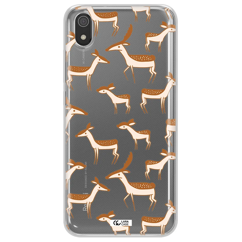 a pattern of deer and fawns Xiaomi Redmi 7A Clear TPU Case