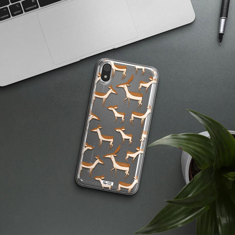a pattern of deer and fawns Xiaomi Redmi 7A Clear TPU Case