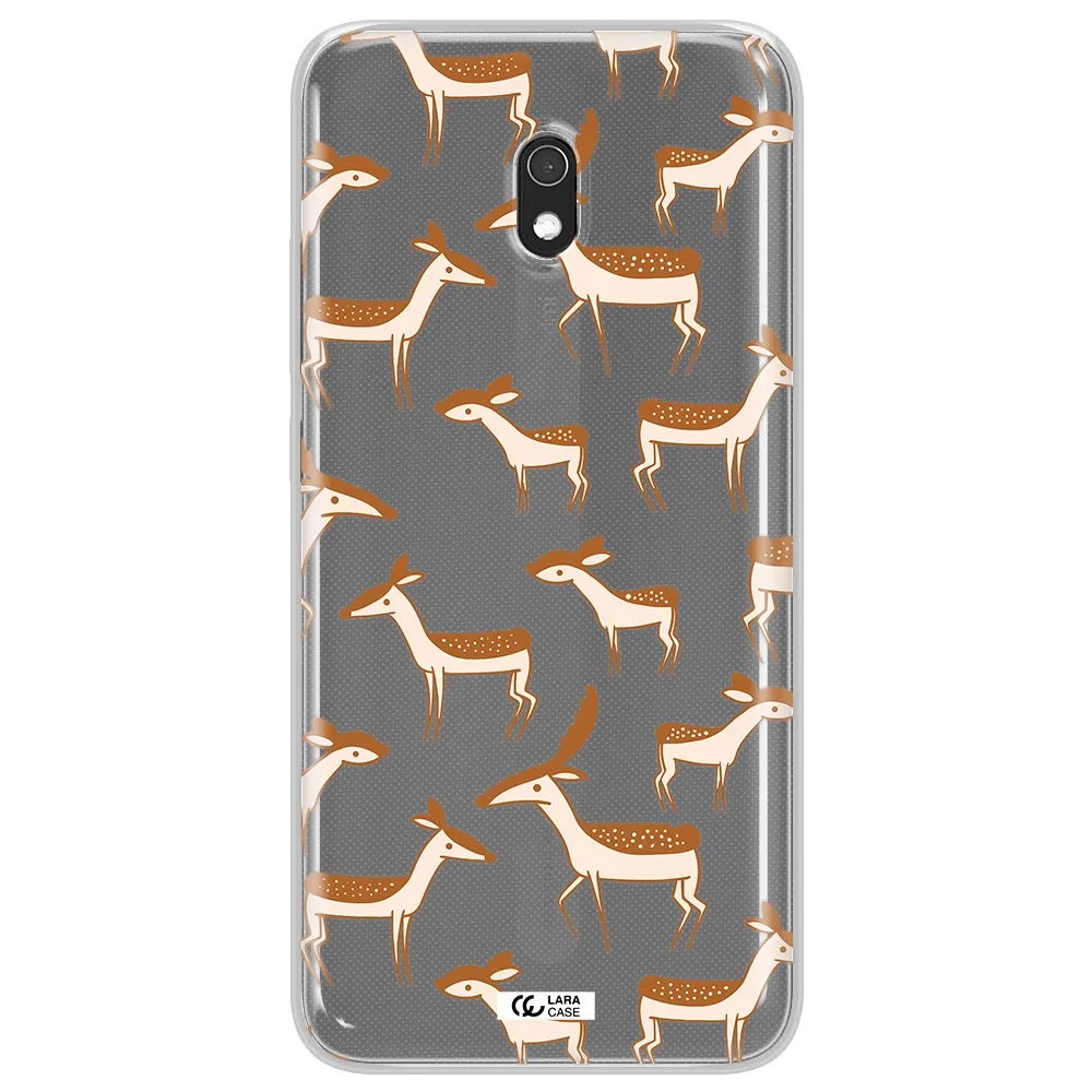 a pattern of deer and fawns Xiaomi Redmi 8A Clear TPU Case