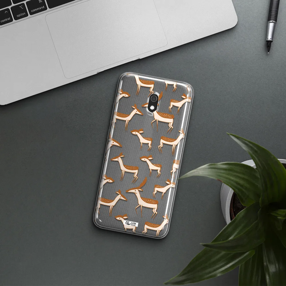a pattern of deer and fawns Xiaomi Redmi 8A Clear TPU Case