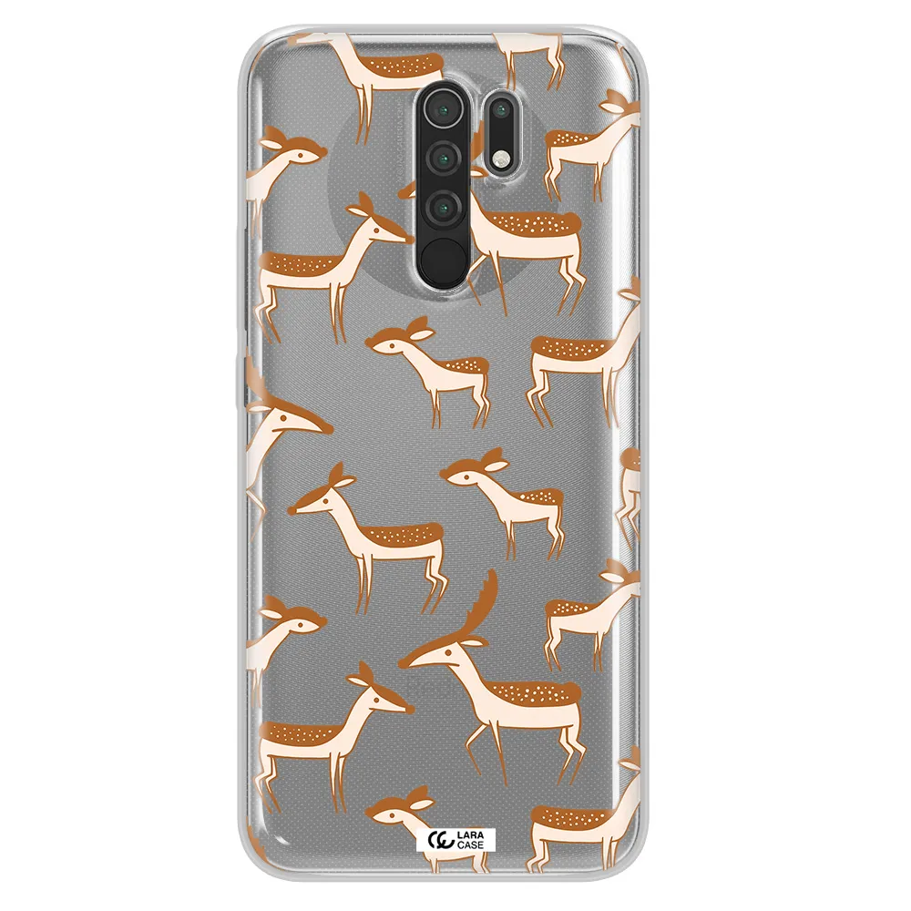 a pattern of deer and fawns Xiaomi Redmi 9 Clear TPU Case