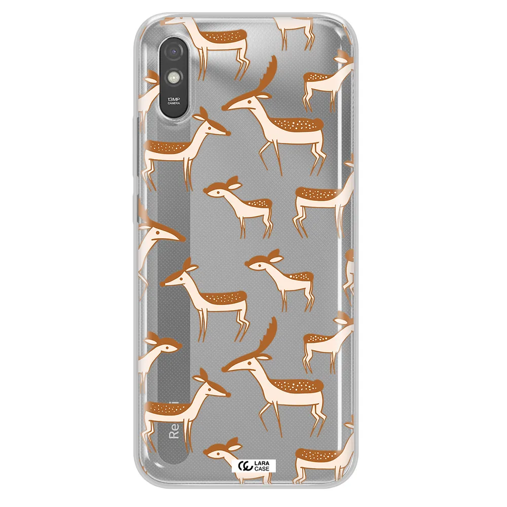 a pattern of deer and fawns Xiaomi Redmi 9A Clear TPU Case