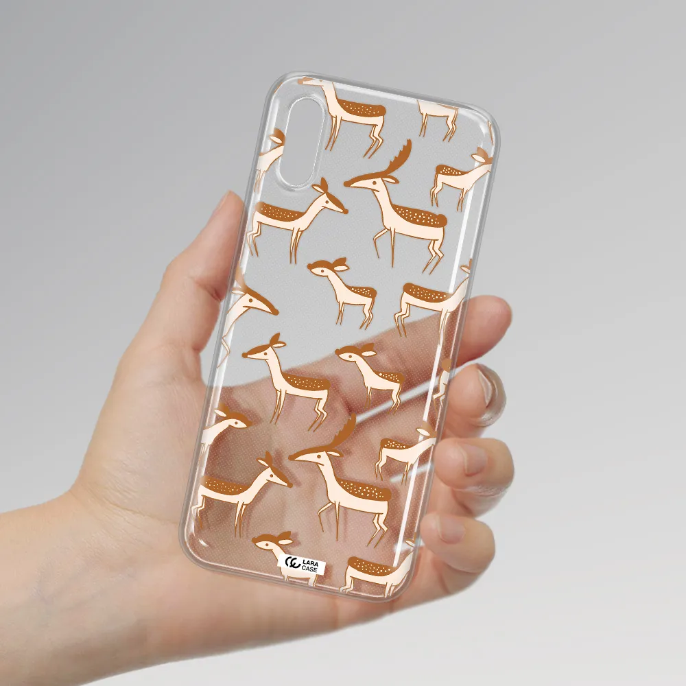 a pattern of deer and fawns Xiaomi Redmi 9A Clear TPU Case