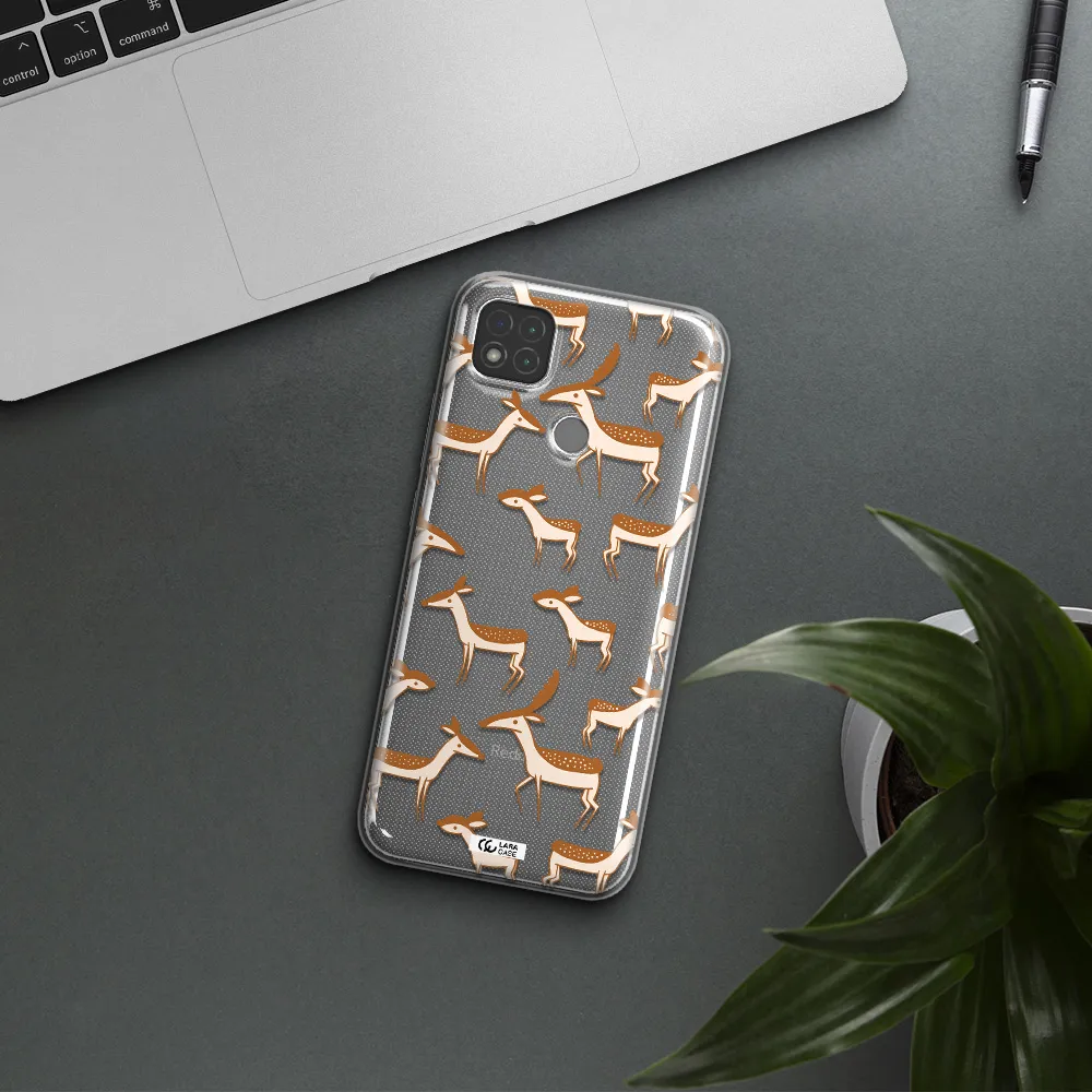 a pattern of deer and fawns Xiaomi Redmi 9C Clear TPU Case