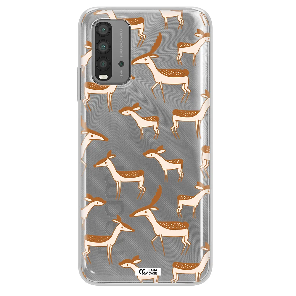 a pattern of deer and fawns Xiaomi Redmi 9T Clear TPU Case