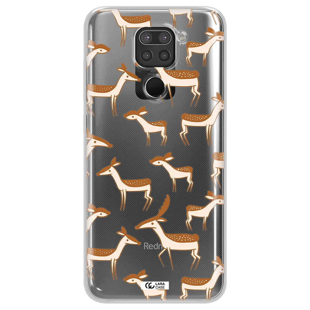 a pattern of deer and fawns Xiaomi Redmi Note 9 Clear TPU Case