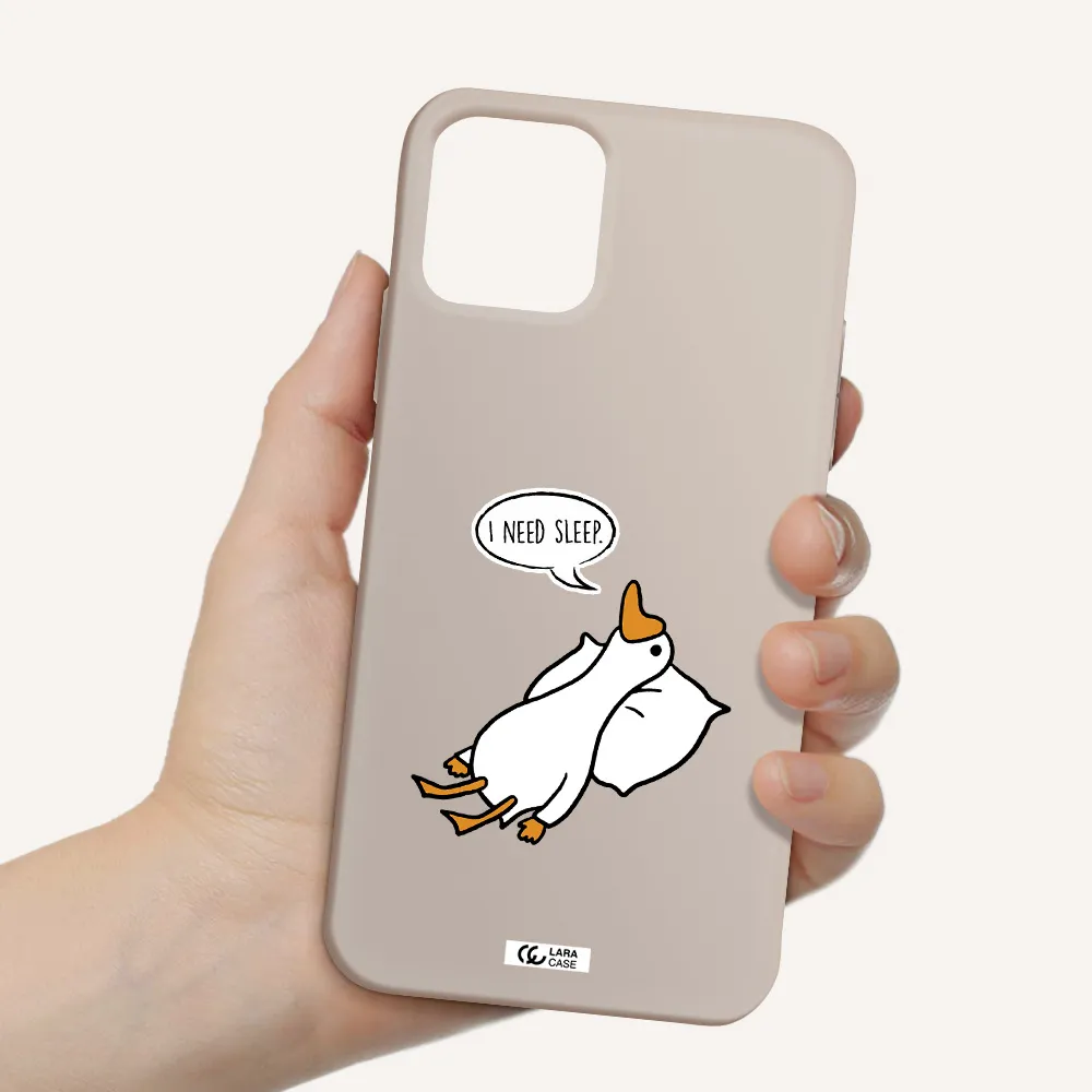a cartoon of a duck with a pillow Apple iPhone 11 pro max Silicone Stone Case