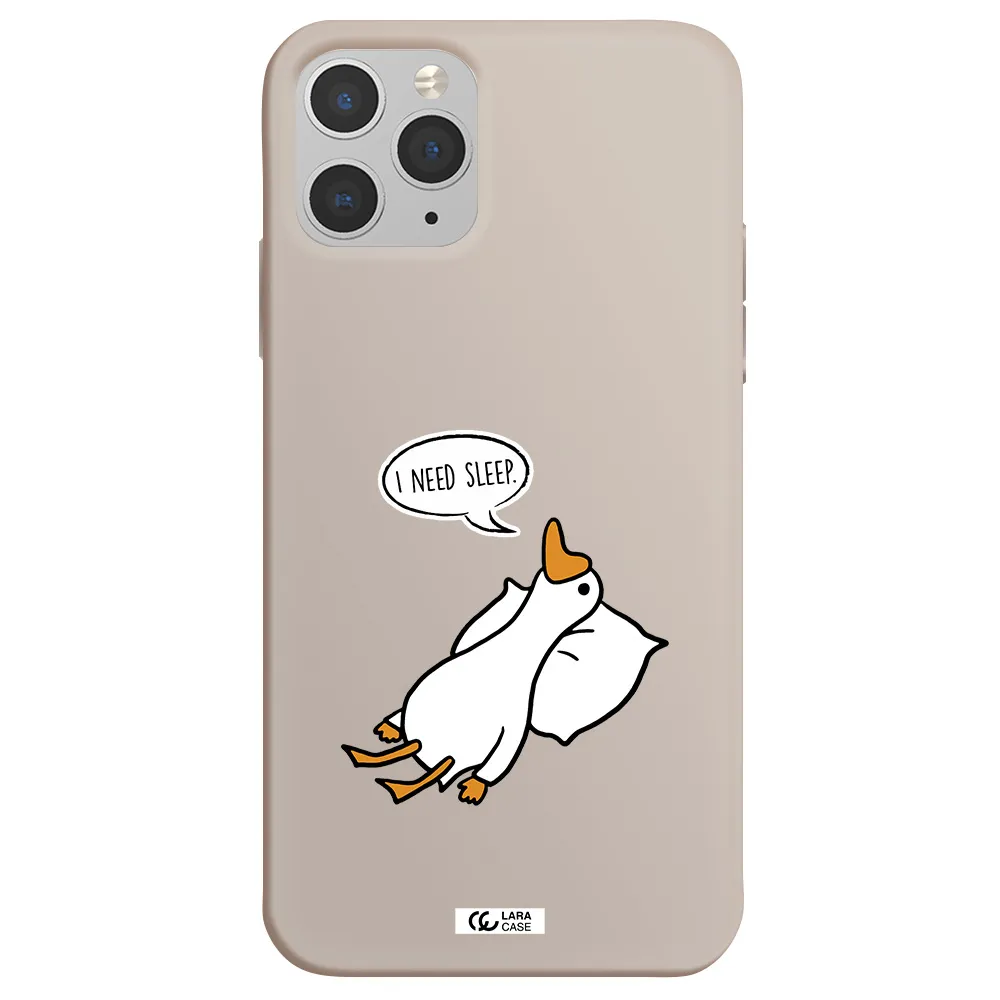 a cartoon of a duck with a pillow Apple iPhone 11 pro Silicone Stone Case