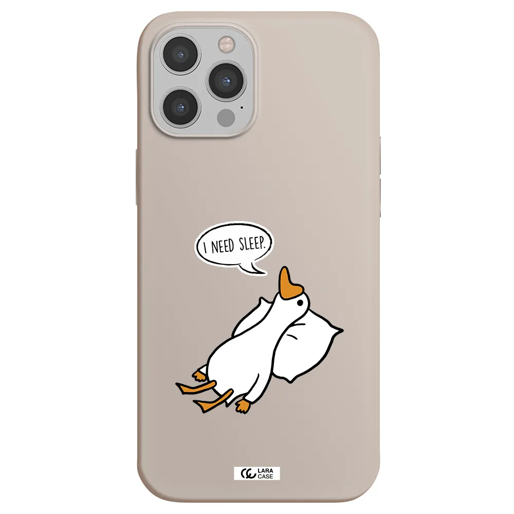 a cartoon of a duck with a pillow Apple iPhone 12 pro Silicone Stone Case
