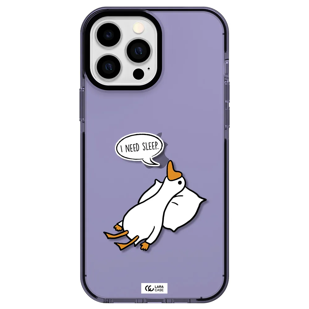 a cartoon of a duck with a pillow Apple iPhone 13 Pro Max impact Lilac Case
