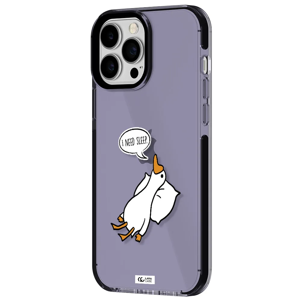 a cartoon of a duck with a pillow Apple iPhone 13 Pro Max impact Lilac Case